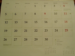 Imagen de un mes del calendario