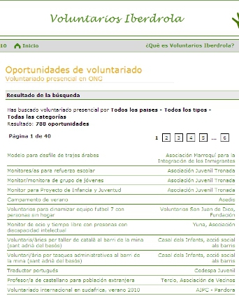 Oportunidades de voluntariado en el portal de Iberdrola