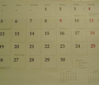 Imagen de un mes del calendario
