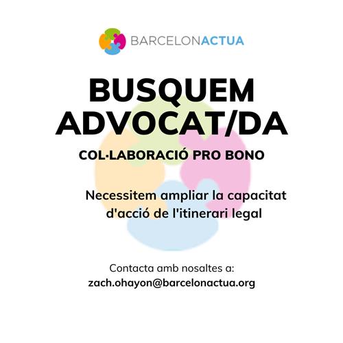 Col·laboracions pro bono amb advocats i advocades