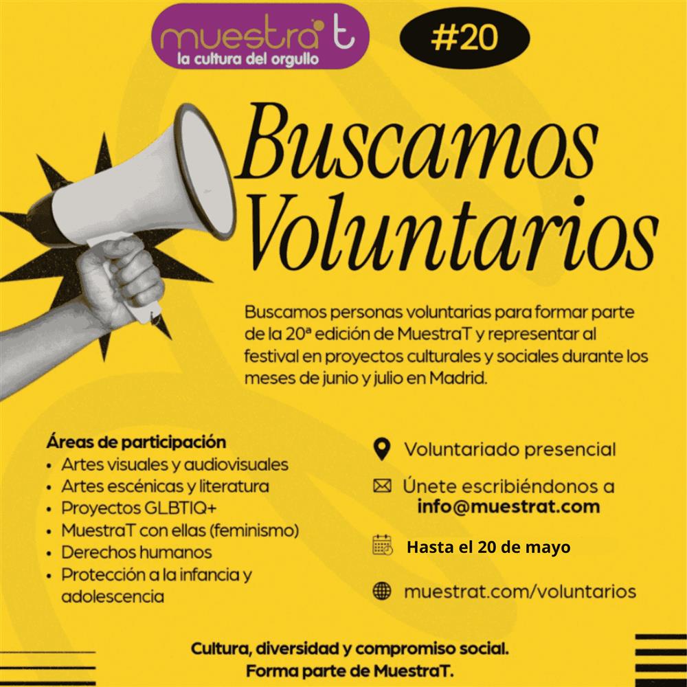 Personas voluntarias en madrid  -20 edición muestrat- festival en proyectos culturales y sociales 