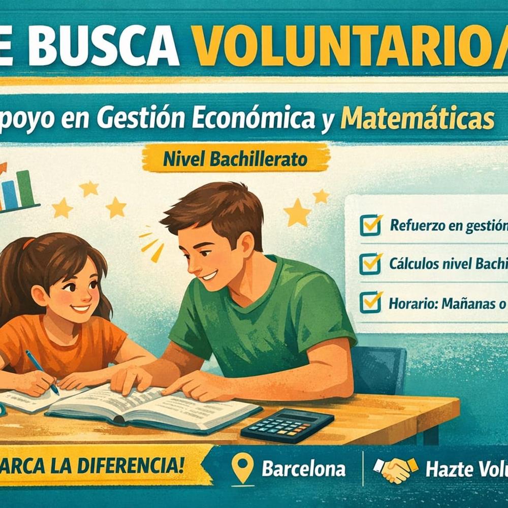 Voluntariado de apoyo en gestión económica y matemáticas (nivel bachillerato)