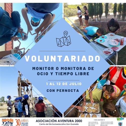 Voluntariado: monitor/a de ocio y tiempo libre para campamento de con pernocta (camino de santiago)