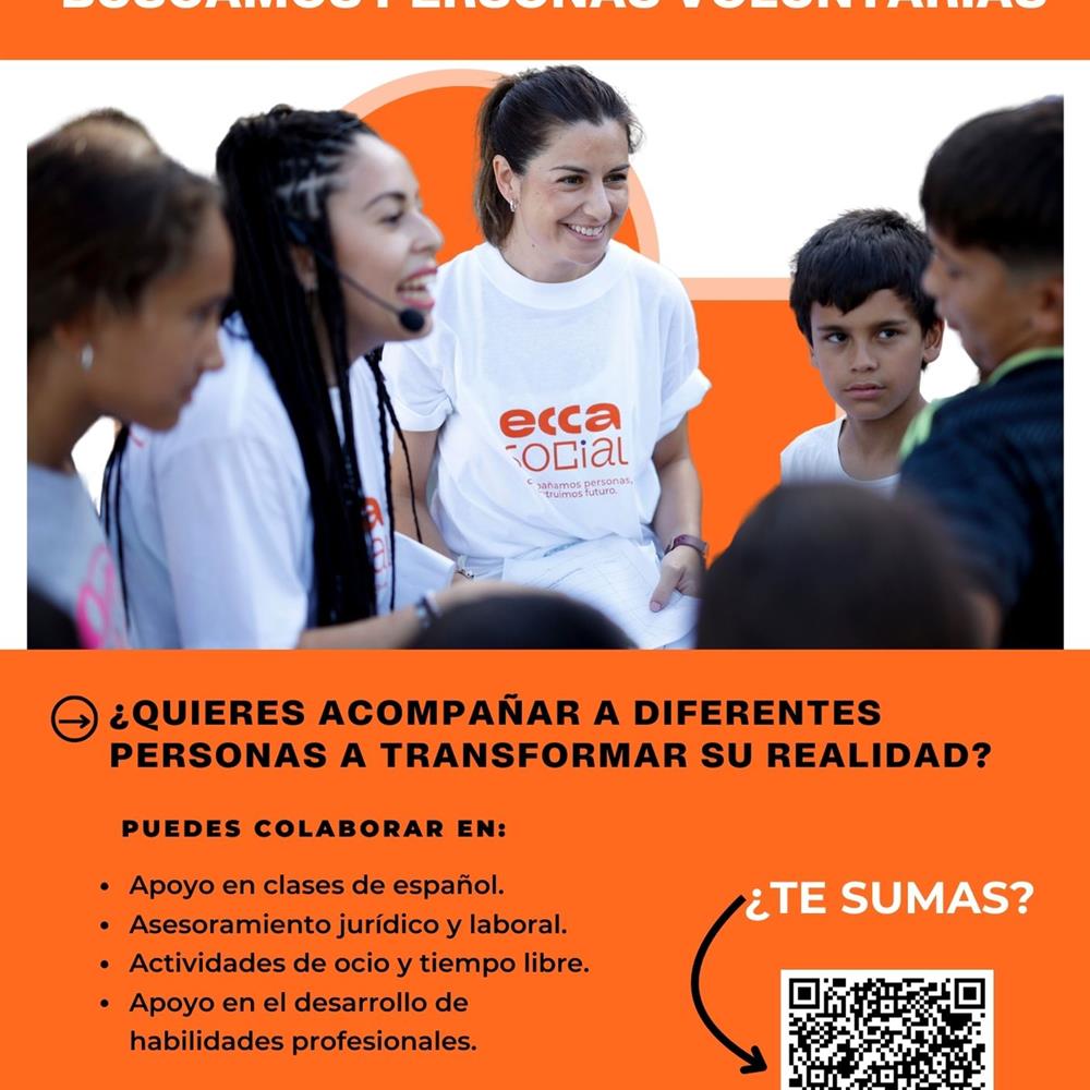 Personas voluntarias para acompañamiento social en distintos proyectos de la fundación