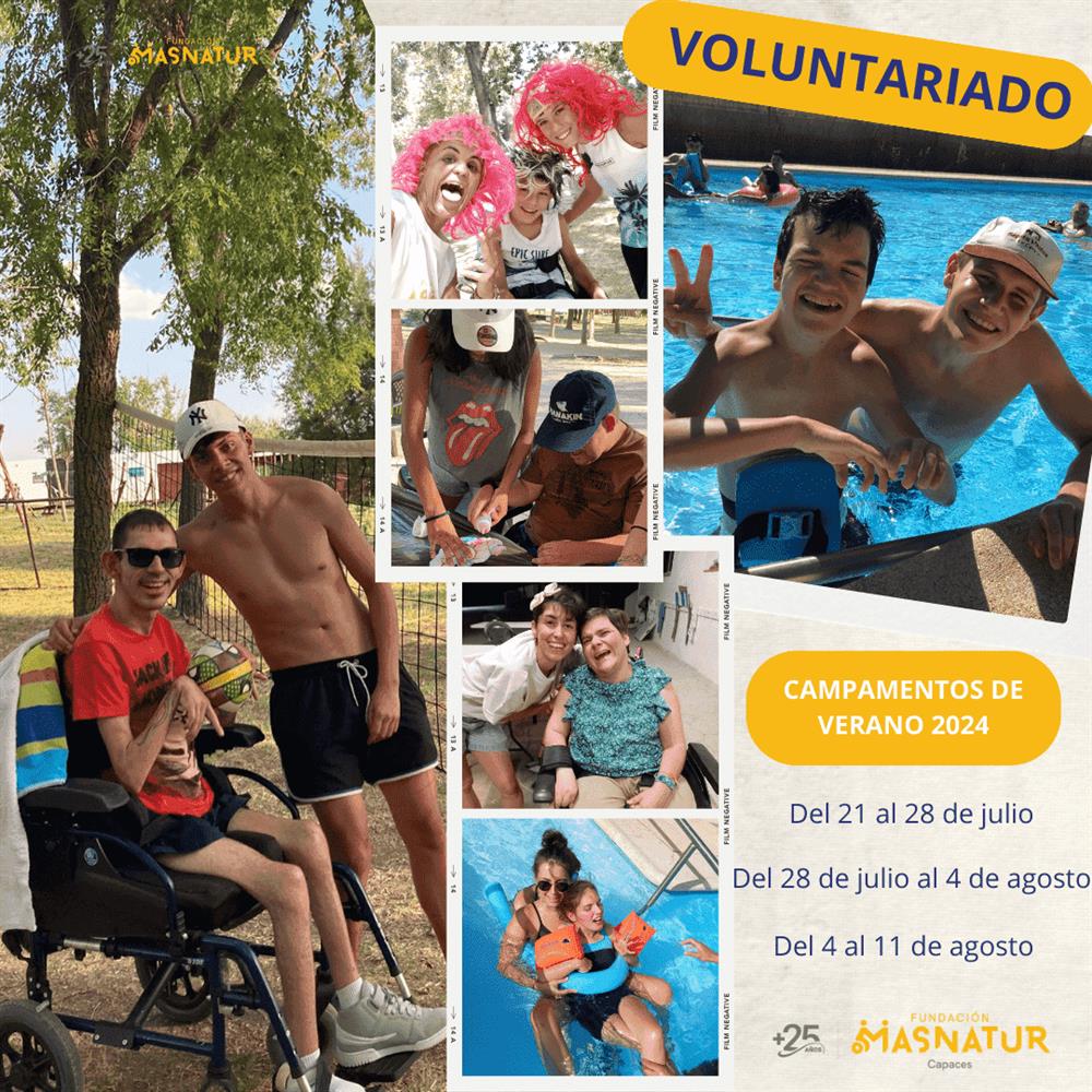 Voluntariado campamentos julio y agosto con jóvenes con discapacidad