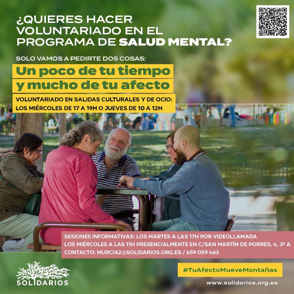 Voluntariado acompañamiento en ocio y cultura a personas diagnosticadas con enfermedad mental