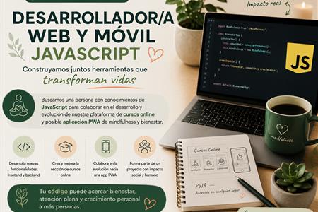 Desarrollador/a web y móvil javascript para proyecto de mindfulness
