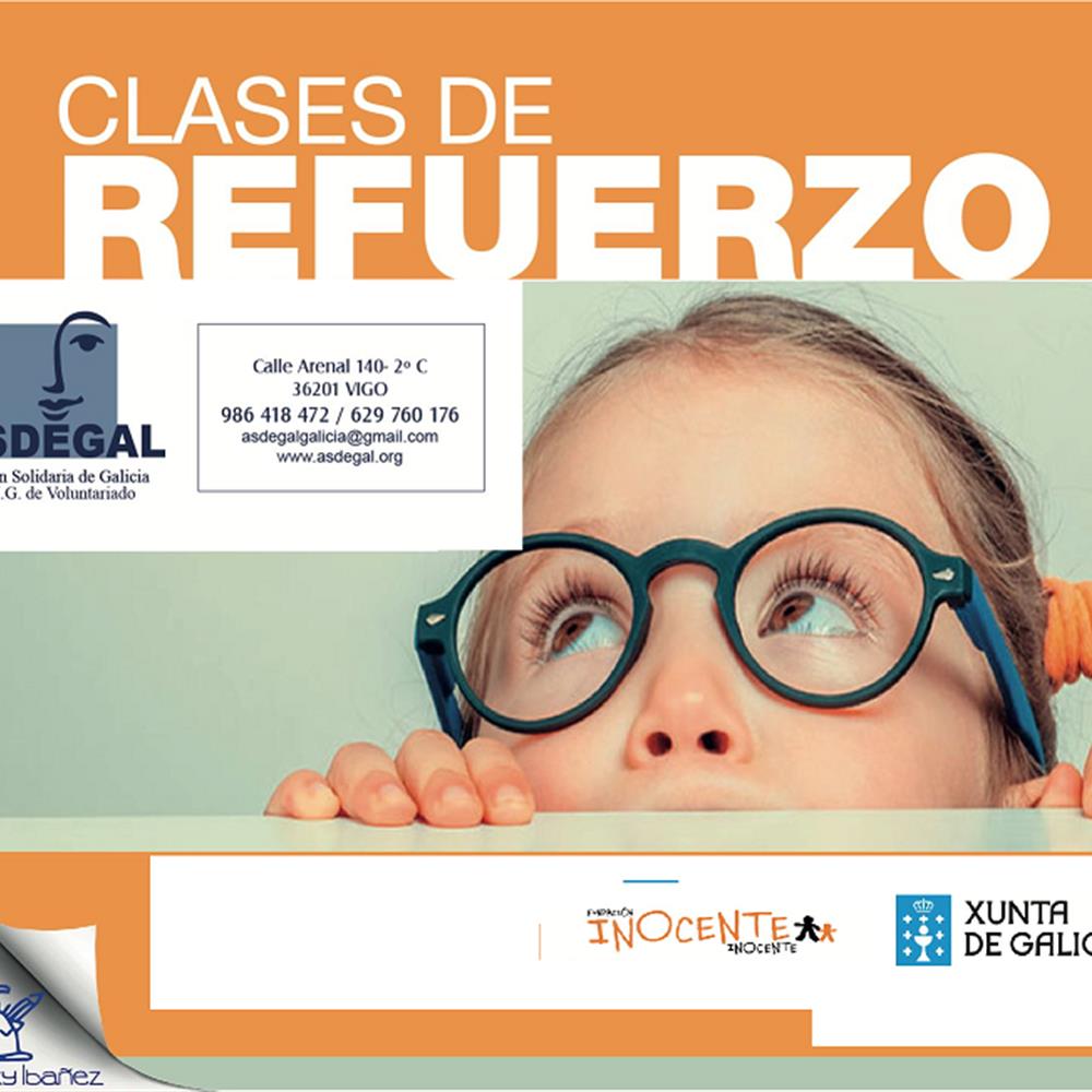 Clases de refuerzo para menores en riesgo de exclusión social vigo
