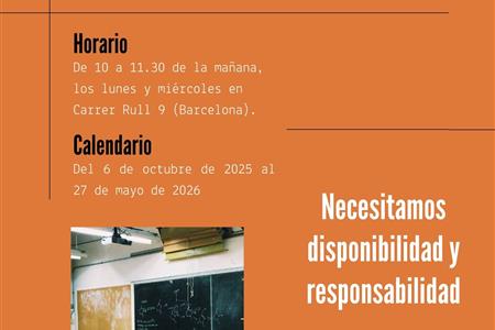 Profesor/a de alfabetización castellano barcelona c/rull, 9