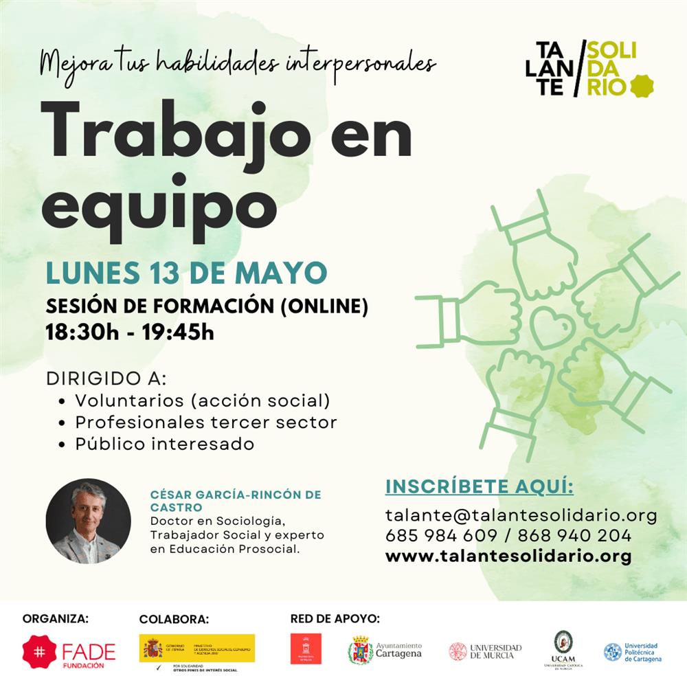 Sesión online de formación para el voluntariado 'aprendiendo a trabajar en equipo'