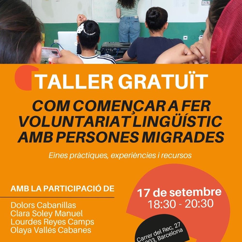 Taller gratuït sobre voluntariat lingüístic amb persones migrades | 17 de setembre a barcelona
