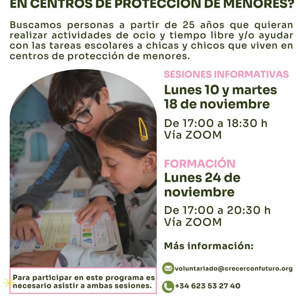 Voluntariado en centros de protección de menores.