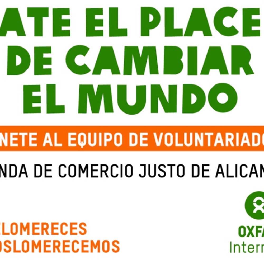 Voluntariado para tienda ciudadana de comercio justo en alicante