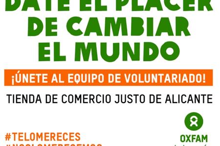Voluntariado para tienda ciudadana de comercio justo en alicante