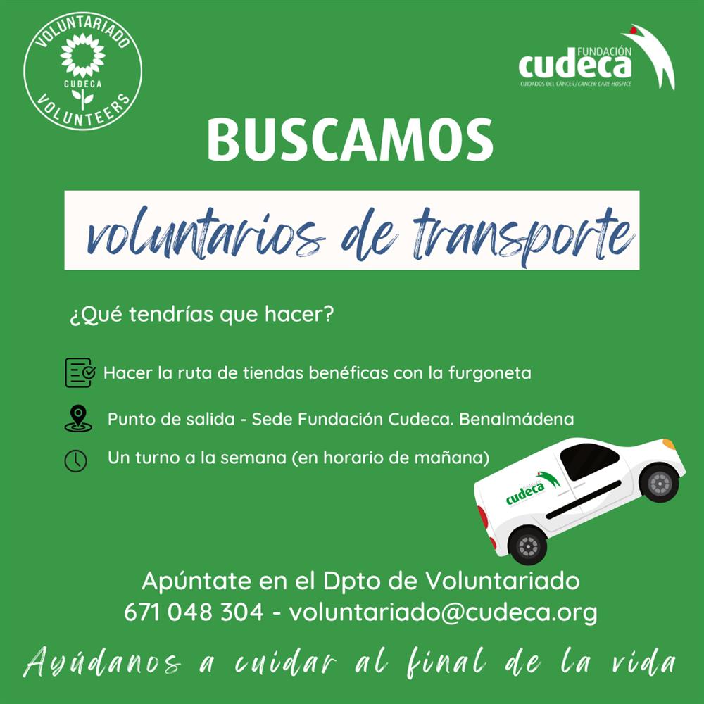 Voluntariado para transporte tiendas benéficas
