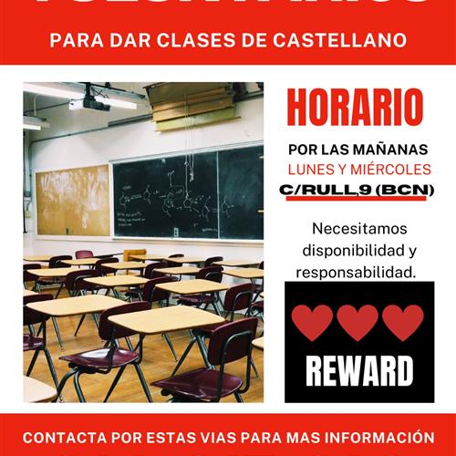 Profesor/a de alfabetización castellano barcelona c/rull, 9